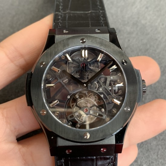 Hublot-Classic Fusion Skeleton Tourbillon 45mm CER DLC/LE/RU JBF