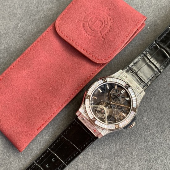 Hublot-Classic Fusion Skeleton Tourbillon 45mm DIAM SS-DIAM/LE/RU JBF