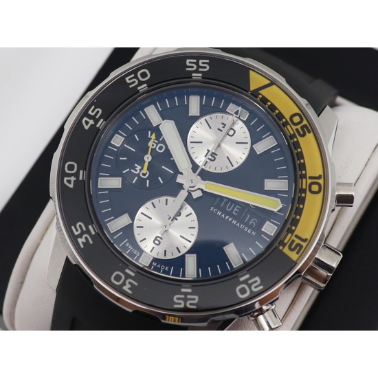 IWC-Aquatimer Chronograph IW376711 44mm Black/Yellow Bezel Black Dial SS/RU IWSF A7750