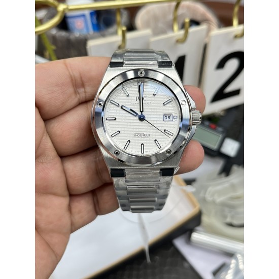 IWC-Ingeniuer Automatic 40mm SS/SS Patterned White Dial V7F A2892