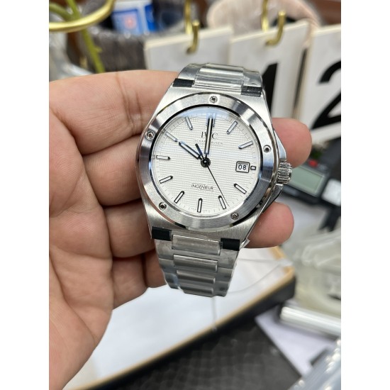 IWC-Ingeniuer Automatic 40mm SS/SS Patterned White Dial V7F A2892