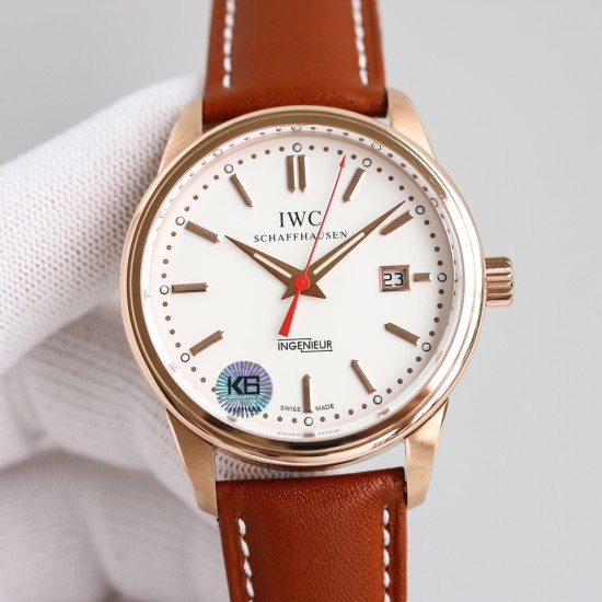 Vintage Ingenieur 42mm YG/LE White K6F Miyota 9015 Mod