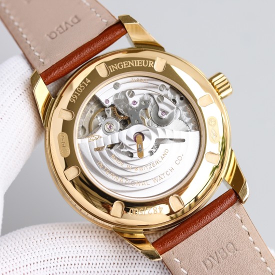 Vintage Ingenieur 42mm YG/LE White K6F Miyota 9015 Mod