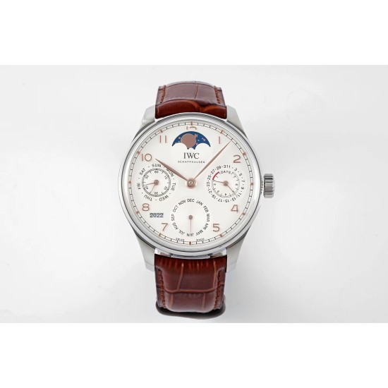 IWC-Portugieser Perpetual Calendar 5033 42mm SS/LE White Dial APSF A52010