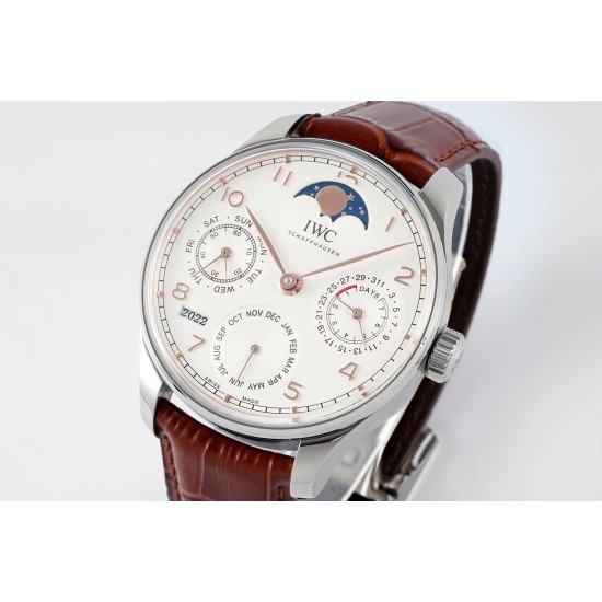 IWC-Portugieser Perpetual Calendar 5033 42mm SS/LE White Dial APSF A52010