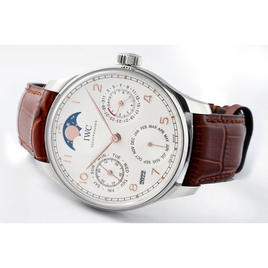 IWC-Portugieser Perpetual Calendar 5033 42mm SS/LE White Dial APSF A52010