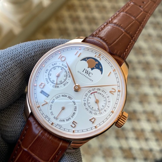 IWC-Portugieser Perpetual Calendar 5033 42mm RG/LE White Dial APSF A52010