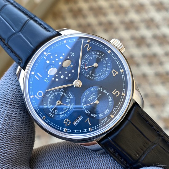 IWC-Portugieser Perpetual Calendar 5034 42mm SS/LE Blue/Num APSF A52010