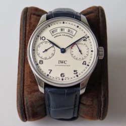 IWC-Portugieser Annual Cal IW503502 44mm SS/LE Wht/Bl ZF A52850