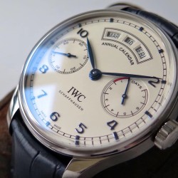 IWC-Portugieser Annual Cal IW503502 44mm SS/LE Wht/Bl ZF A52850