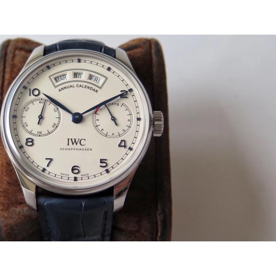 IWC-Portugieser Annual Cal IW503502 44mm SS/LE Wht/Bl ZF A52850
