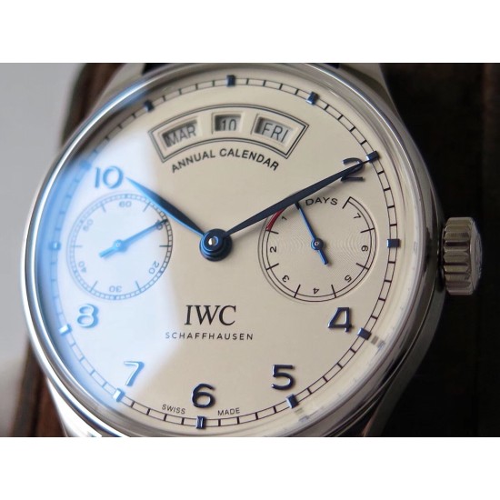 IWC-Portugieser Annual Cal IW503502 44mm SS/LE Wht/Bl ZF A52850
