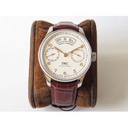 IWC-Portugieser Annual Cal IW503502 44mm SS/LE Wht/R ZF A52850