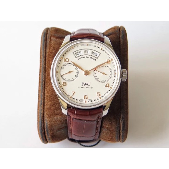 IWC-Portugieser Annual Cal IW503502 44mm SS/LE Wht/R ZF A52850