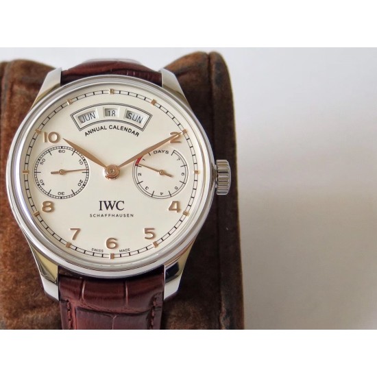 IWC-Portugieser Annual Cal IW503502 44mm SS/LE Wht/R ZF A52850