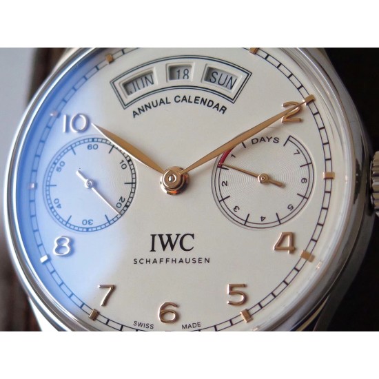 IWC-Portugieser Annual Cal IW503502 44mm SS/LE Wht/R ZF A52850