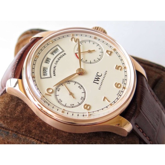 IWC-Portugieser Annual Cal IW503502 44mm RG/LE Wht/R ZF A52850