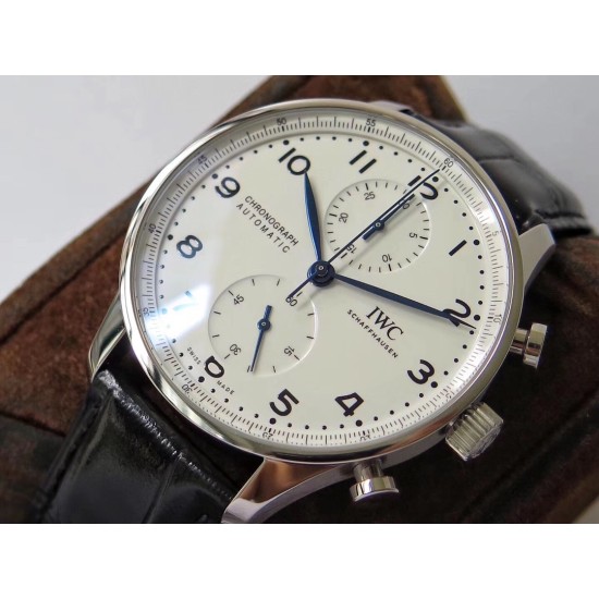 IWC-Portugieser Chrono IW371605 41mm SS/LE White/Num ZF A69355