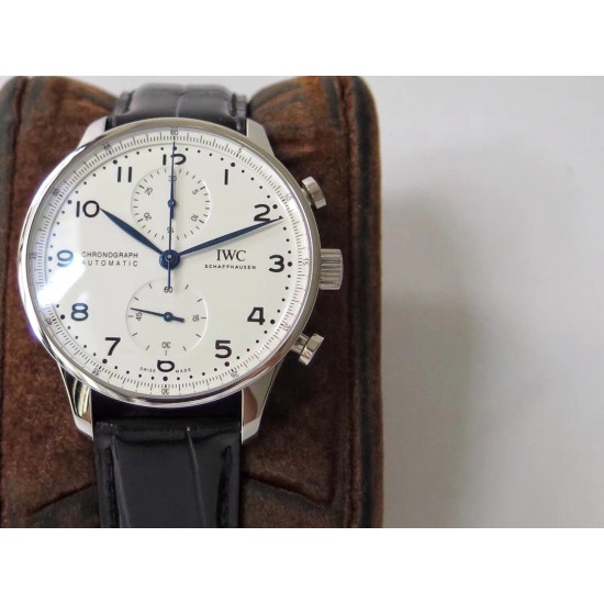IWC-Portugieser Chrono IW371605 41mm SS/LE White/Num ZF A69355