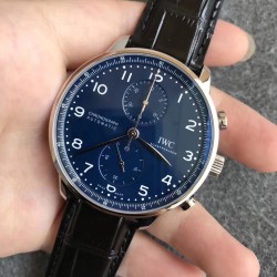 IWC-Portugieser Chrono IW371605 41mm SS/LE Blue/Num ZF A69355