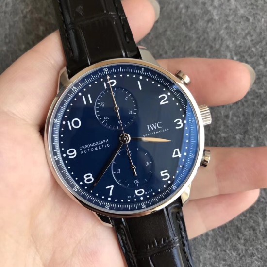 IWC-Portugieser Chrono IW371605 41mm SS/LE Blue/Num ZF A69355