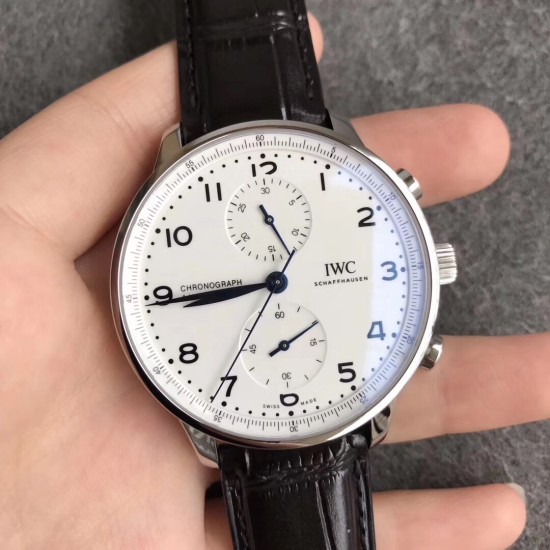IWC-Portugieser Chrono IW371605 41mm SS/LE White/Num ZF A69355