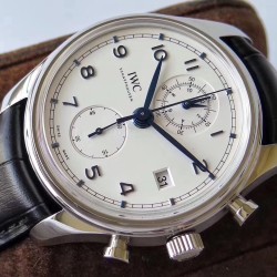IWC-Portugieser Chronograph Classic 42mm SS/LE White ZF A7750