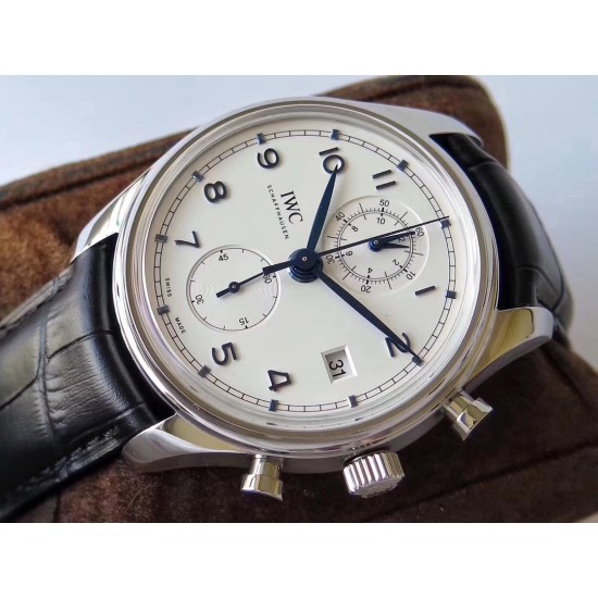 IWC-Portugieser Chronograph Classic 42mm SS/LE White ZF A7750