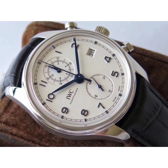 IWC-Portugieser Chronograph Classic 42mm SS/LE White ZF A7750