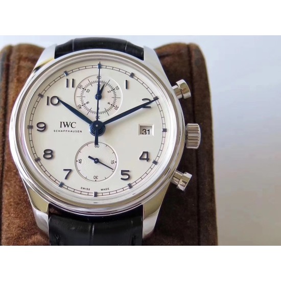 IWC-Portugieser Chronograph Classic 42mm SS/LE White ZF A7750
