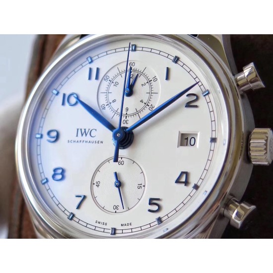 IWC-Portugieser Chronograph Classic 42mm SS/LE White ZF A7750