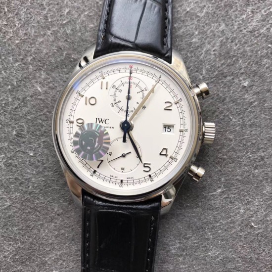 IWC-Portugieser Chronograph Classic 42mm SS/LE White ZF A7750