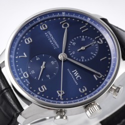 IWC-Portugieser Chrono IW371605 41mm SS/LE Blue/Num ZF A69355