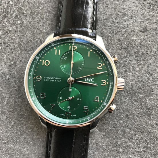 Portuguese Chrono 40mm SS/LE Green/Num ZF V2 A7750
