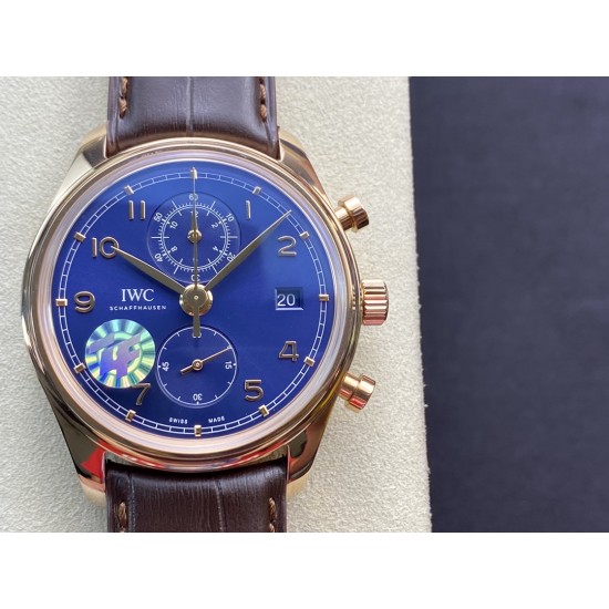 IWC-Portugieser Chronograph Classic 42mm RG/LE Blue ZF A7750