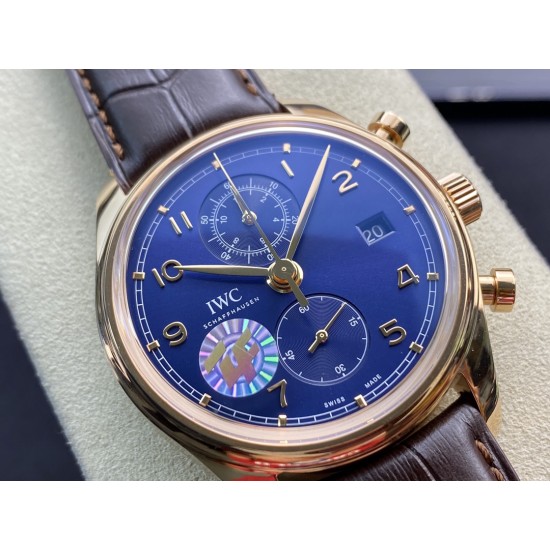 IWC-Portugieser Chronograph Classic 42mm RG/LE Blue ZF A7750