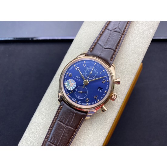 IWC-Portugieser Chronograph Classic 42mm RG/LE Blue ZF A7750