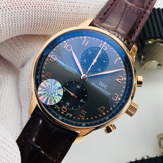 Portuguese Chrono 40mm RG/LE Black/Num TWF A7750