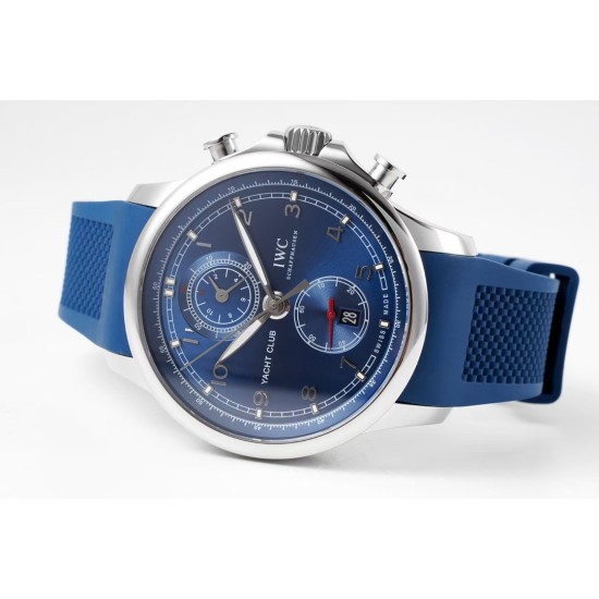 IWC-Portugieser Chronograph Classic IW390704 45mm SS/RU Blue Cal.89361