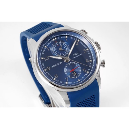 IWC-Portugieser Chronograph Classic IW390704 45mm SS/RU Blue Cal.89361