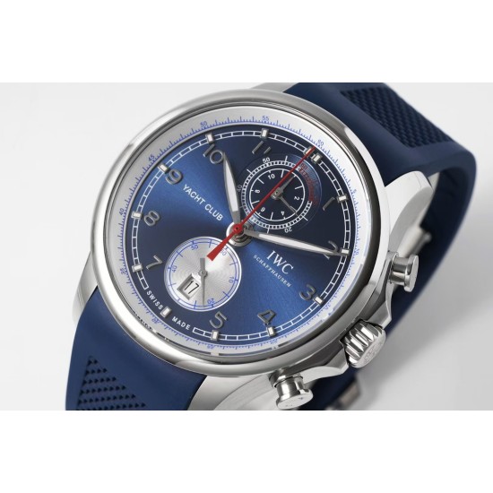 IWC-Portugieser Chronograph Classic IW390704 45mm SS/RU Blue Cal.89361