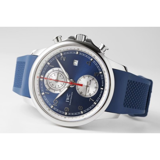 IWC-Portugieser Chronograph Classic IW390704 45mm SS/RU Blue Cal.89361