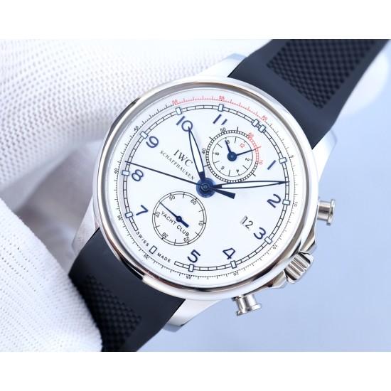 IWC-Portugieser Chronograph Classic IW390704 45mm SS/RU Blue Cal.89361