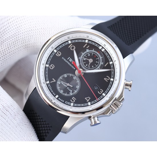 IWC-Portugieser Chronograph Classic IW390704 45mm SS/RU Blue Cal.89361