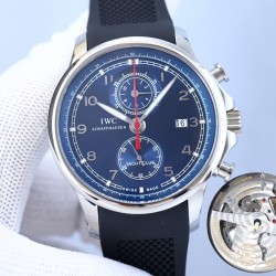 IWC-Portugieser Chronograph Classic IW390704 45mm SS/RU Blue Cal.89361