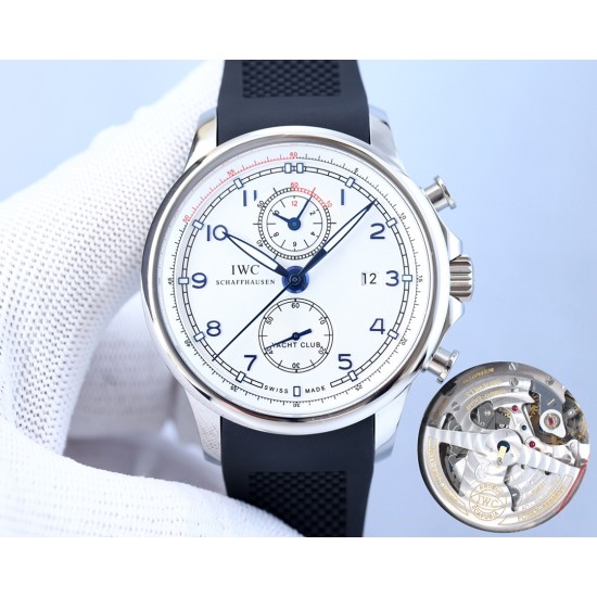 IWC-Portugieser Chronograph Classic IW390704 45mm SS/RU Blue Cal.89361