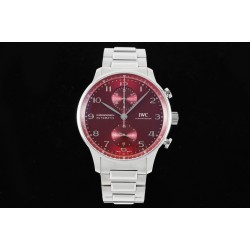 Portuguese Chrono IW371617 41mm SS/SS Red Dial RSF A69355