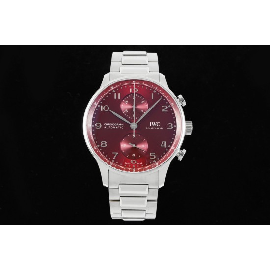 Portuguese Chrono IW371617 41mm SS/SS Red Dial RSF A69355