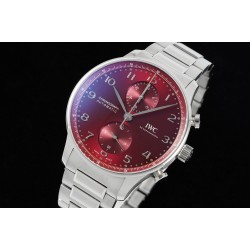Portuguese Chrono IW371617 41mm SS/SS Red Dial RSF A69355