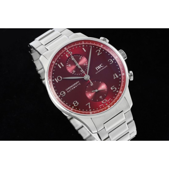 Portuguese Chrono IW371617 41mm SS/SS Red Dial RSF A69355